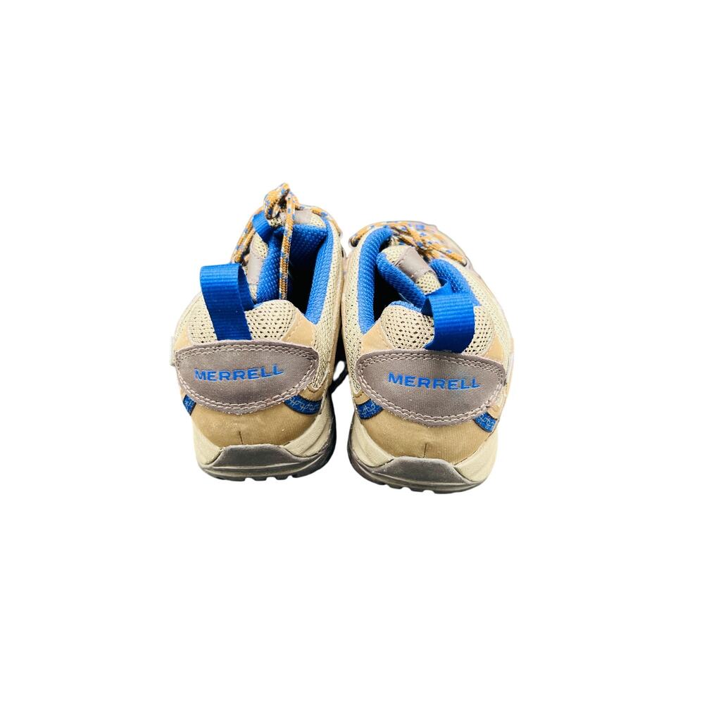 🧗‍♀️ Merrell 7.5 Stone Blue Tan Hiking Trail Shoe Vibram Grip Outdoor Adventure - Picture 5 of 7
